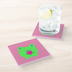 Dessous-de-verre En Verre Grenouille douce au coeur