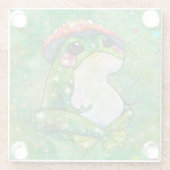 Dessous-de-verre En Verre Grenouille nommée Clover (Dos)