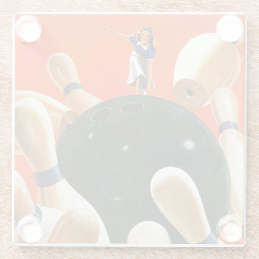 Dessous-de-verre En Verre Grève de Bowling (Dos)