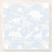 Dessous-de-verre En Verre Grey Dino Motif L Blue BG (Dos)