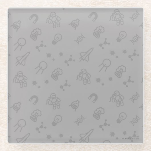 Dessous-de-verre En Verre Griffonnages de l'espace et de la Science (Devant)