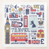 Dessous-de-verre En Verre Griffonnages de voyage de l'Angleterre (Devant)