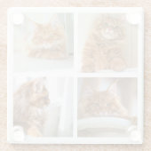 Dessous-de-verre En Verre Grille simple Collage 4 Quatre photos (Dos)