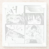 Dessous-de-verre En Verre Grilles d'actions Retro Anime (Dos)