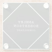 Dessous-de-verre En Verre Gris Noir Professionnel Design tendance minimalist (Dos)