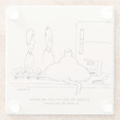 Dessous-de-verre En Verre Gros chat (Dos)