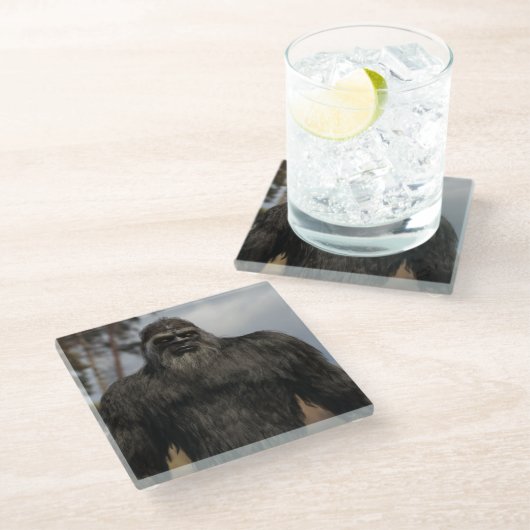 Dessous-de-verre En Verre gros pied, sasquatatch, squatching, booge, Dessous (Incliné)