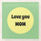 Dessous-de-verre En Verre Gros point jaune (Devant)