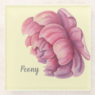 Dessous-de-verre En Verre Grosse floraison rose Peony