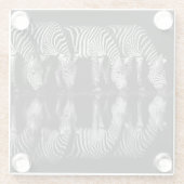 Dessous-de-verre En Verre Group of Plains Zebra Drink Together at Night (Dos)