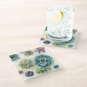 Dessous-de-verre En Verre Groupe de succulents (Incliné)