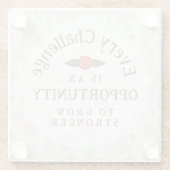 Dessous-de-verre En Verre "Grow Stronger" Affirmation (Dos)