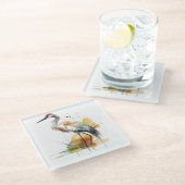 Dessous-de-verre En Verre Grue d'errance, personnalisée (Incliné)