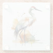 Dessous-de-verre En Verre Grue errante (Dos)