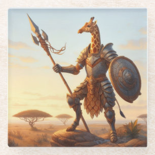 Dessous-de-verre En Verre Guerrier de girafe