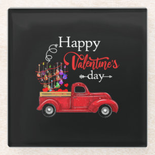 Dessous-de-verre En Verre Guitariste Joyeux Jour des Valentines Anniversaire