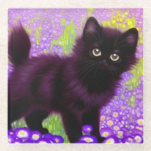 Dessous-de-verre En Verre Gustav Klimt Black Kitten