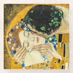 Dessous-de-verre En Verre Gustav Klimt Le Baiser / Art romantique de la Sain