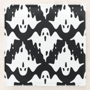 Dessous-de-verre En Verre Halloween Ghost Éffrayant Motif sans couture