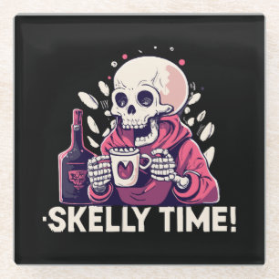 Dessous-de-verre En Verre halloween mais son squelette