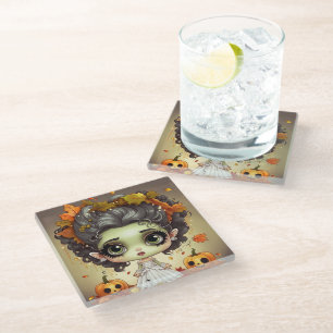 Dessous-de-verre En Verre Halloween Mme Frankenstein