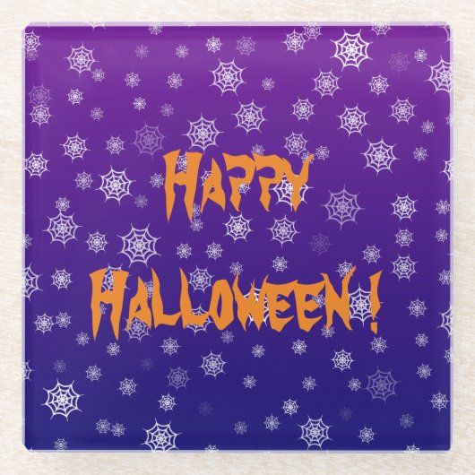 Dessous-de-verre En Verre Halloween Spider Web (Devant)