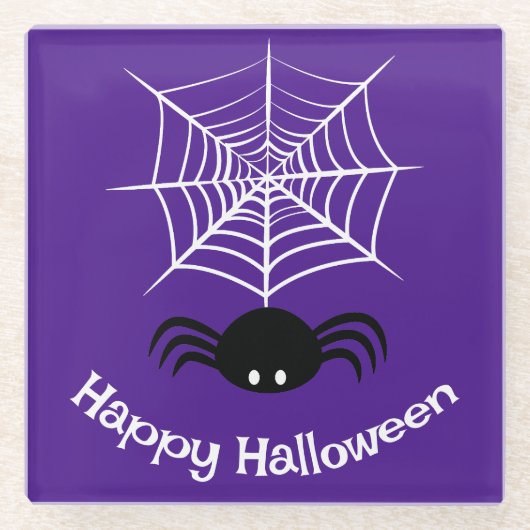 Dessous-de-verre En Verre Halloween Spider Web (Devant)