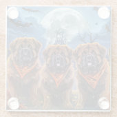 Dessous-de-verre En Verre Halloween Tibétain Mastiff Éffrayant (Dos)