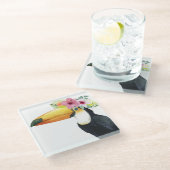 Dessous-de-verre En Verre Halo tropical - Toucan (Incliné)