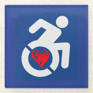 Dessous-de-verre En Verre Handicapé de l'amour