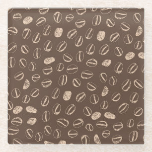 Dessous-de-verre En Verre Haricots de café : Doodon de dessin Vintage