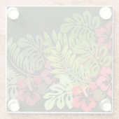 Dessous-de-verre En Verre Hawaii Aloha Flower Art Print (Dos)