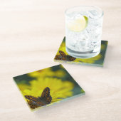 Dessous-de-verre En Verre Hélénium de marguerite jaune (Incliné)