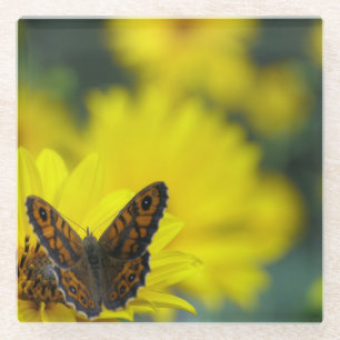 Dessous-de-verre En Verre Hélénium de marguerite jaune