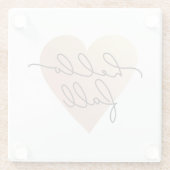 Dessous-de-verre En Verre Hello Fall Love Heart (Dos)