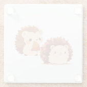 Dessous-de-verre En Verre Hérisson d'automne mignon - Kawaii animaux de forê (Dos)