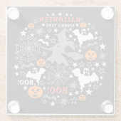 Dessous-de-verre En Verre Heure Éffrayante Halloween (Dos)