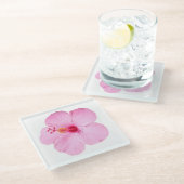 Dessous-de-verre En Verre Hibiscus rose Fleur tropicale (Incliné)