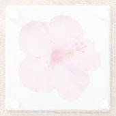 Dessous-de-verre En Verre Hibiscus rose Fleur tropicale (Dos)