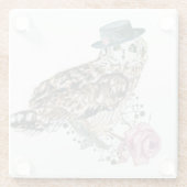 Dessous-de-verre En Verre Hibou d'aquarelle (Dos)