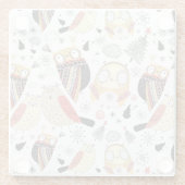 Dessous-de-verre En Verre Hibou drôle de texture (Dos)