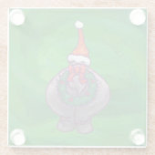 Dessous-de-verre En Verre Hippo Festif Sur Vert (Dos)