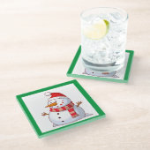 DESSOUS-DE-VERRE EN VERRE HIVER SNOWMAN (Incliné)