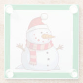 DESSOUS-DE-VERRE EN VERRE HIVER SNOWMAN (Dos)