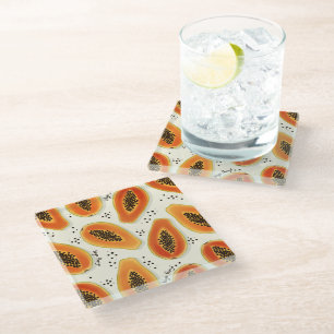 Dessous-de-verre En Verre Hiya Papaya Motif