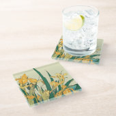 Dessous-de-verre En Verre Hokusai grasshopper et iris Japon (Incliné)