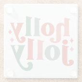 Dessous-de-verre En Verre Holly Jolly - Typographie des Fêtes Rétro (Dos)