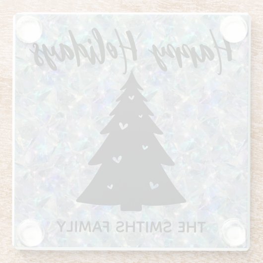 Dessous-de-verre En Verre Holographique Opal Pierre Arrière - plan Joyeuses  (Dos)