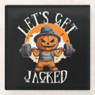 Dessous-de-verre En Verre Homme Allons Nous Faire Pomper Citrouille Jack-O-L