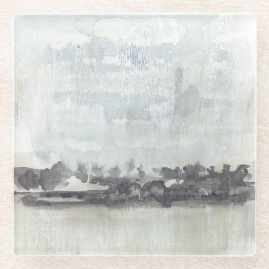 Dessous-de-verre En Verre Horizon Ciel - Couleurs neutres (Devant)